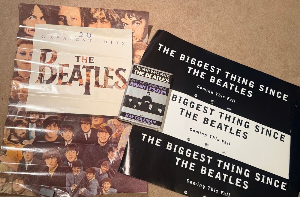 SIGNED Ray Coleman man who made the Beatles Book+ Rare Vtg 1982 Promo Poster Lot